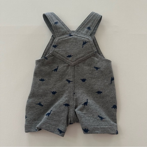 Carter’s Newborn Baby Boy Dino Shortalls & Tee Set Outfit Spring Summer - Picture 3 of 5
